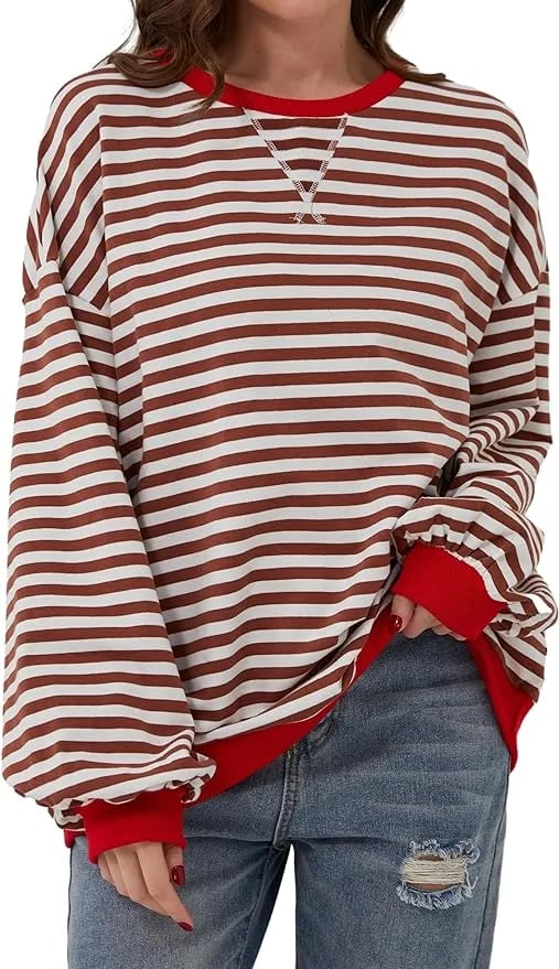🎁2025 Fashion Hot Sale 49% OFF🏆️2024 Womens Stripes Color Block Sweatshirts