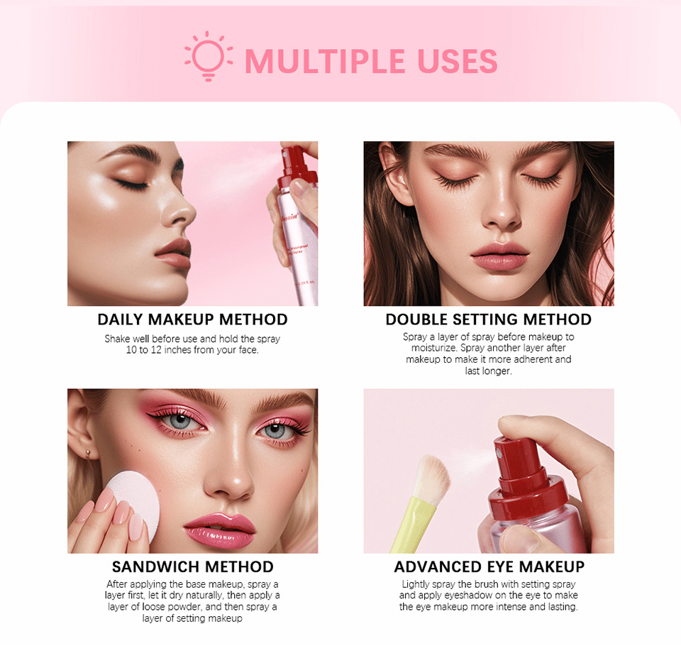 Powder Melt Glass Setting Spray - Hydrating Makeup Setting Spray for Radiant, Glass-Skin Finish