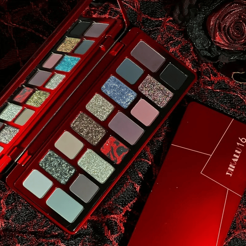 🌟Long-lasting makeup that won't fade--CHEERYEP 16-Color Eye Shadow Palette Duo Chrome Effect 💕