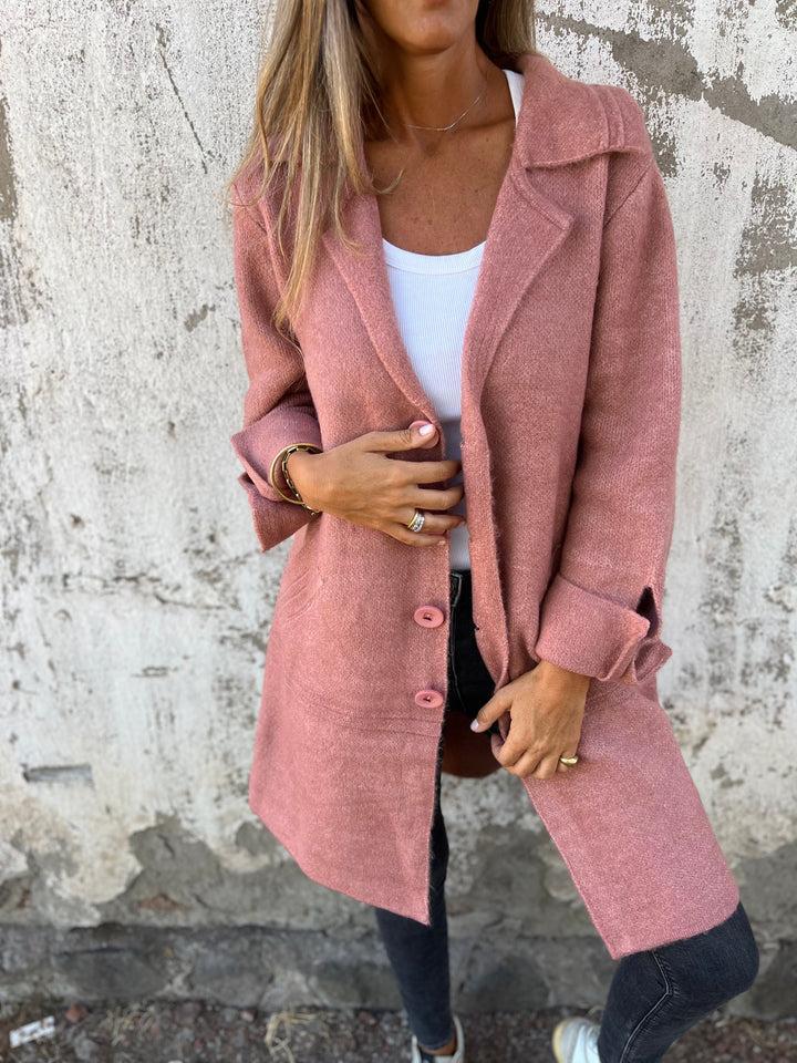 Women Casual Coat Lapel Single-breasted Long Coat