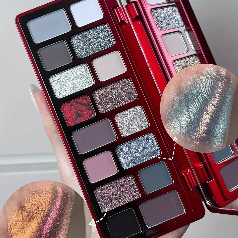 🌟Long-lasting makeup that won't fade--CHEERYEP 16-Color Eye Shadow Palette Duo Chrome Effect 💕