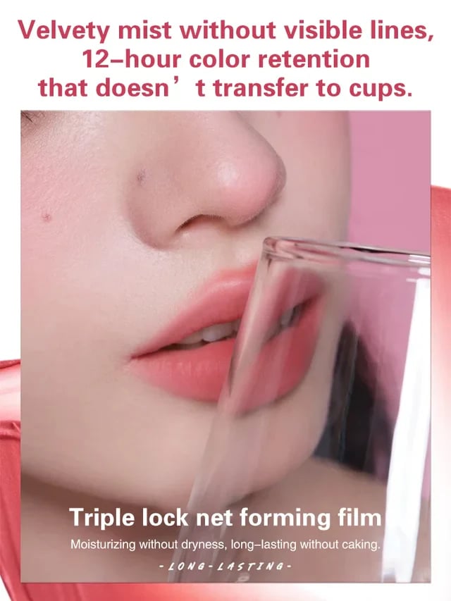 [Non-stick cup, Non-fading]Lip Powder Cream