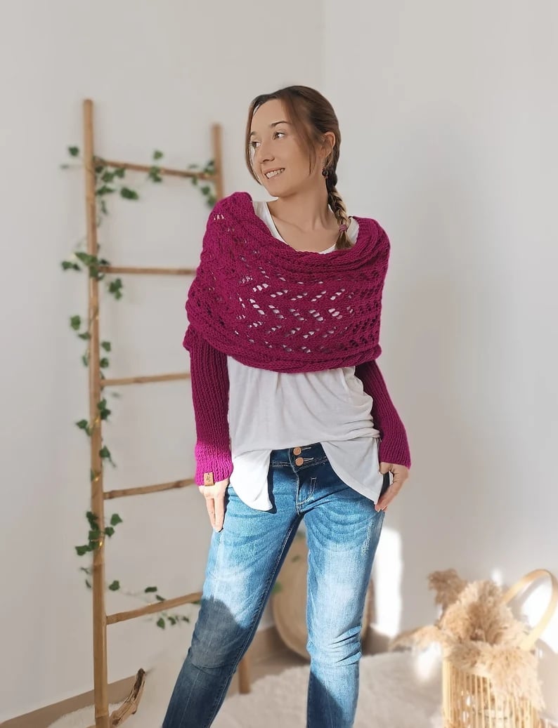 🔥Hot Save 49% OFF🔥Knitted Cable Wrap, Shrugs For Women, Knitted Wrap