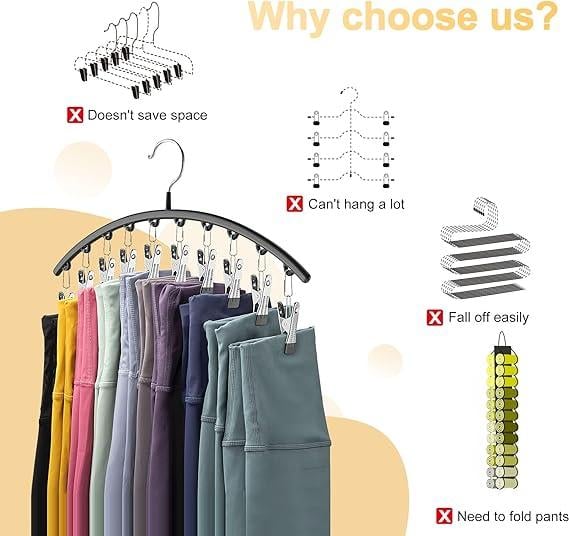 ☀️2025 Hot Sale 49% OFF-🐾Curved Design Hanger with 10 Clips