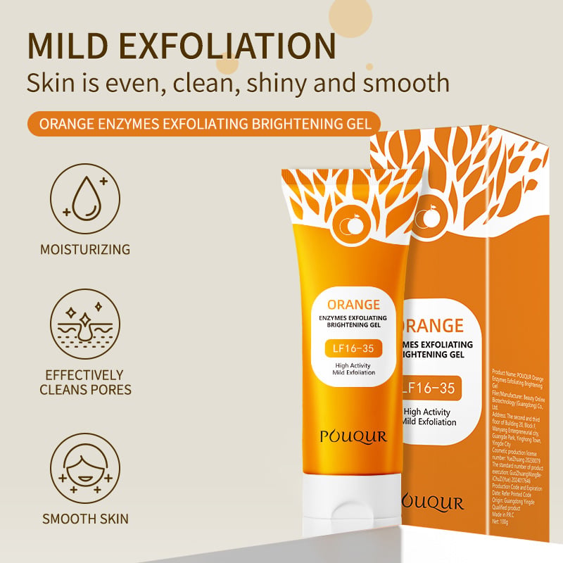 🍊Orange Scented Exfoliator Clear Gel Gentle Exfoliation Exfoliating Gel