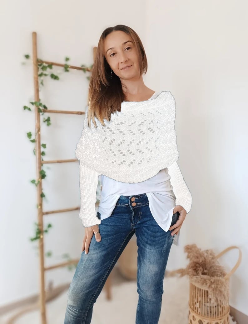 🔥Hot Save 49% OFF🔥Knitted Cable Wrap, Shrugs For Women, Knitted Wrap