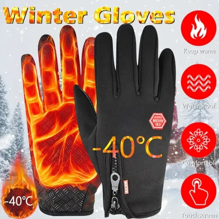 Winter Men's & Women's Touchscreen Waterproof Windproof Cycling Gloves