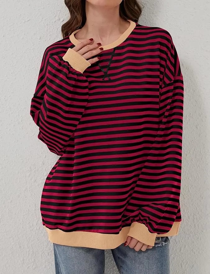 🎁2025 Fashion Hot Sale 49% OFF🏆️2024 Womens Stripes Color Block Sweatshirts