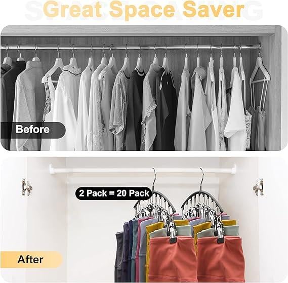 ☀️2025 Hot Sale 49% OFF-🐾Curved Design Hanger with 10 Clips