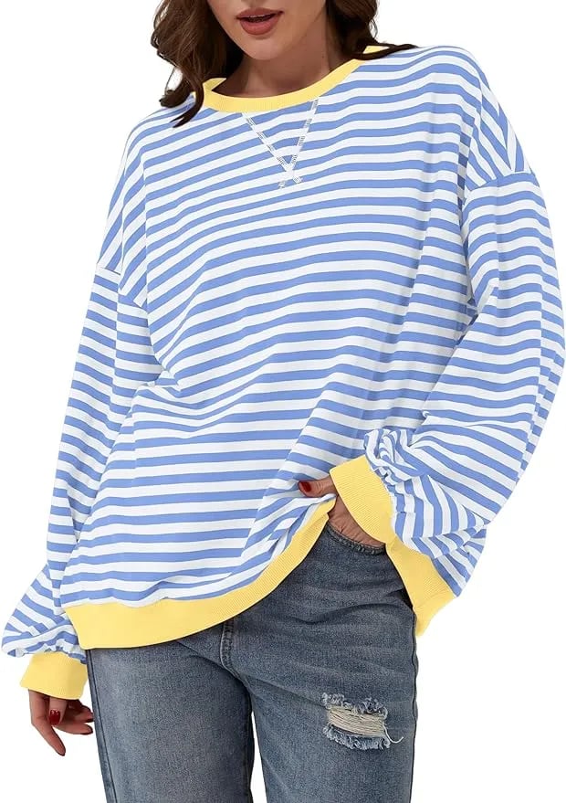 🎁2025 Fashion Hot Sale 49% OFF🏆️2024 Womens Stripes Color Block Sweatshirts