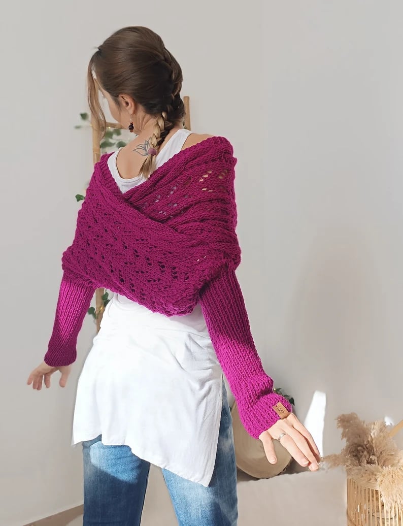 🔥Hot Save 49% OFF🔥Knitted Cable Wrap, Shrugs For Women, Knitted Wrap