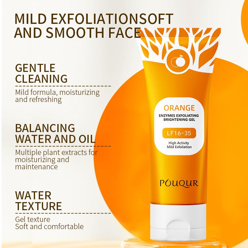 🍊Orange Scented Exfoliator Clear Gel Gentle Exfoliation Exfoliating Gel