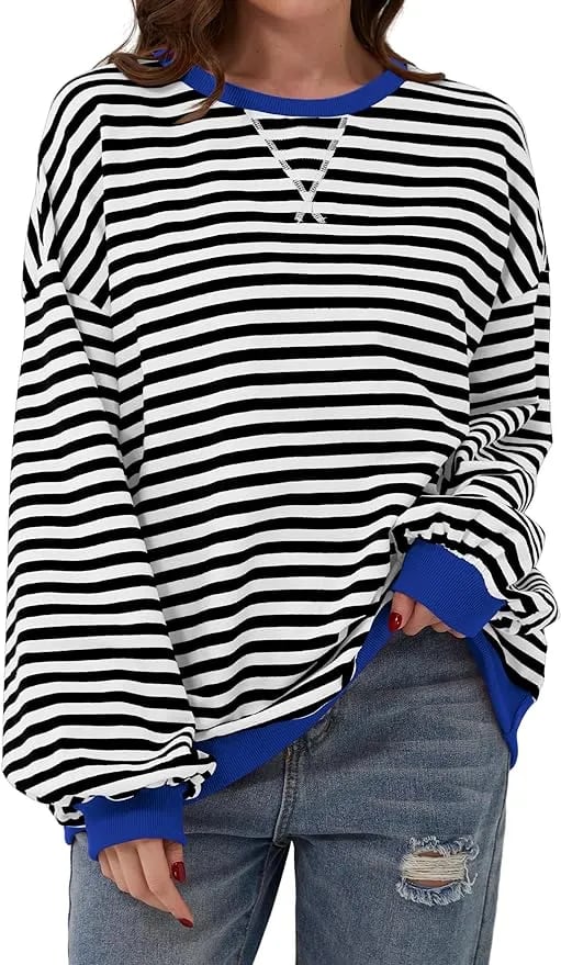 🎁2025 Fashion Hot Sale 49% OFF🏆️2024 Womens Stripes Color Block Sweatshirts