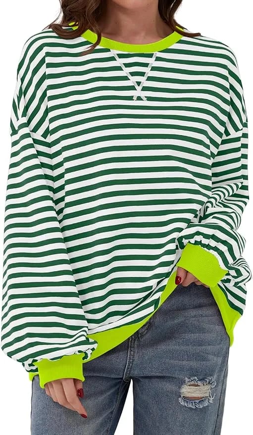 🎁2025 Fashion Hot Sale 49% OFF🏆️2024 Womens Stripes Color Block Sweatshirts