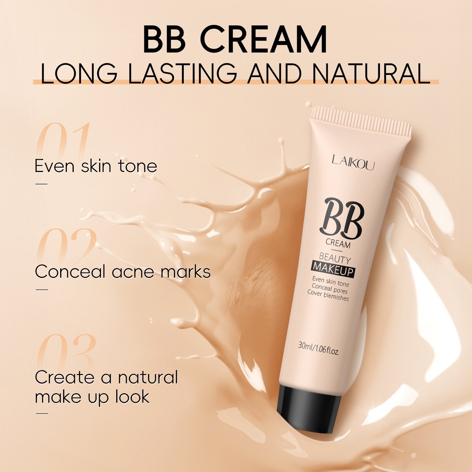 ✨ Hydrating BB Cream – Full coverage, color correcting & moisturizing for a flawless, even skin tone! 💖💦
