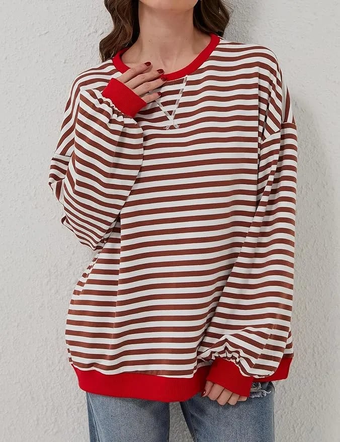 🎁2025 Fashion Hot Sale 49% OFF🏆️2024 Womens Stripes Color Block Sweatshirts